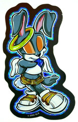 Cute Angel Bunny Prism Sticker Decal Glossy Holo Vintage Collectible #1 of 15