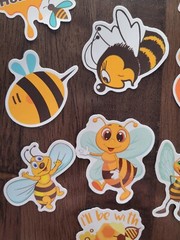 STICKERS x 10 Honey Bee Positive Apiculture Beehive Cartoon Sticker BEH2