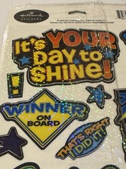 Hallmark Stickers Moveable Decorations Your Day to Shine Totally Rock Winner USA