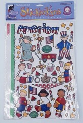 NOS Lot 2 sheets Stickopotomas binder stickers Patriotic America Paperkins New