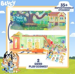 Bluey Sticker Playset – 2 Scenes & 35+ Reusable Puffy Stickers for Kids