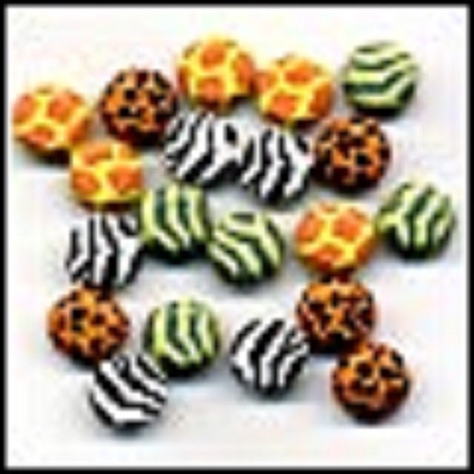 ZOO JAZZY SCRAPBOOKING DECORATIVE BRADS EYELET OUTLET 8 PCS 4 COLORS