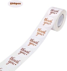 1.5Inch Thank You Stickers Roll 500 Pcs Rose Gold Thank You Stickers Lables Tags