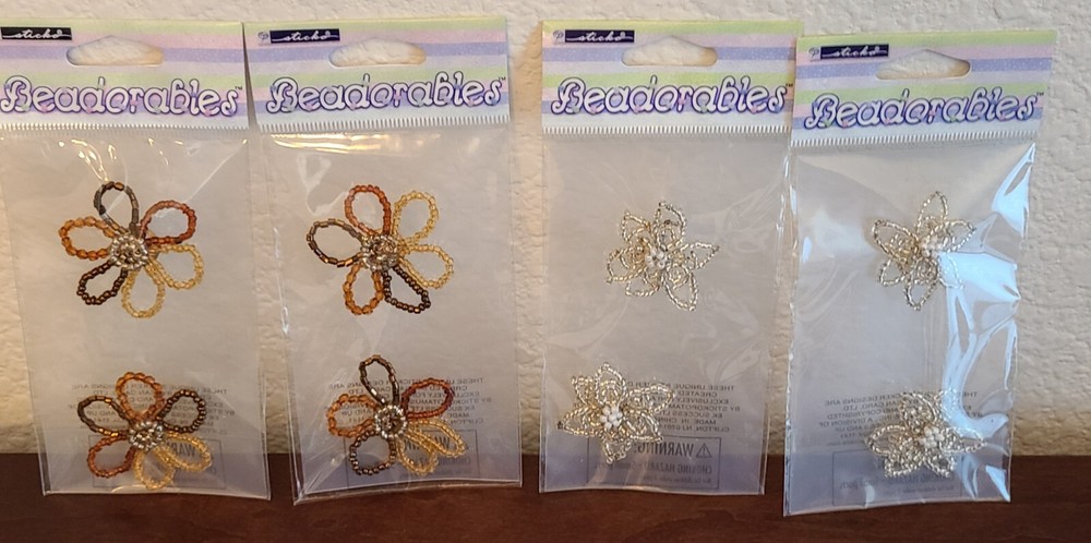 5 Packs Sticko Beadables Beaded Flower Embellishment 4 Crafts, Scrapbooks #4