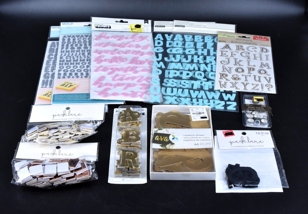Alphabet Number Stickers & Embellishments Mixed Lot 12 Packs NEW UNUSED