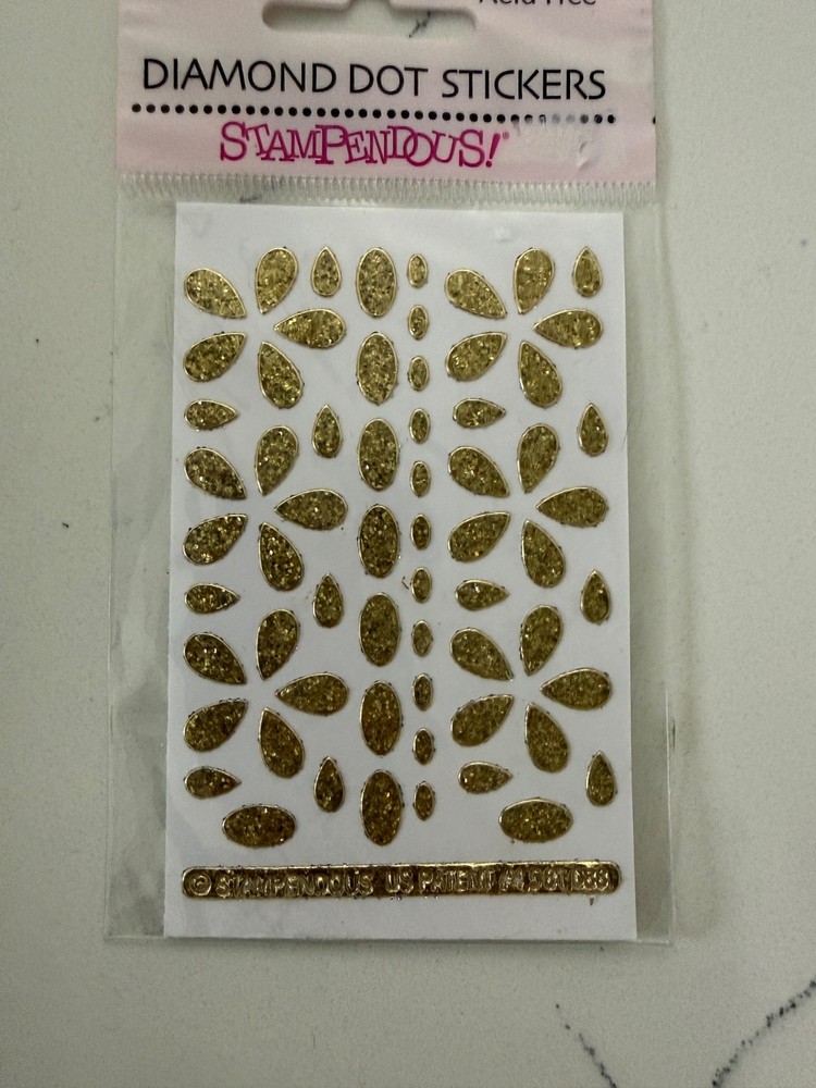 Stampendous! Oval Gold/Gold Edges Diamond Dot Stickers Embellishments Crafts Art