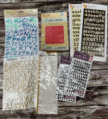 Lot of 8 Packages of Scrapbooking Letter Stickers – Variety of Styles and Brands