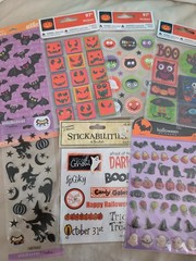 Vintage Halloween Scrapbook Sticker Multi-Brand Theme Pack Lot of 7