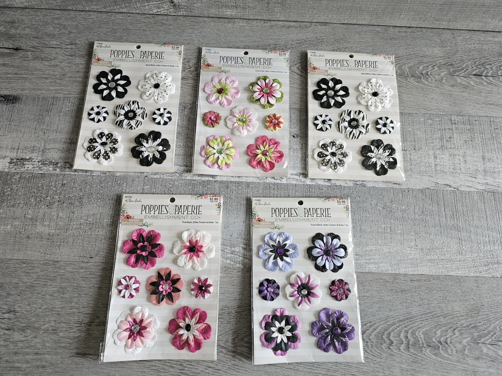 Scrapbooking Flowers LOT 3D Embellishments – Floral Spring RARE HTF #97