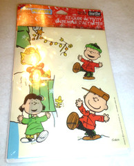 2 Peanuts Snoopy Woodstock Charlie Brown Christmas Stickers Heartline reusable