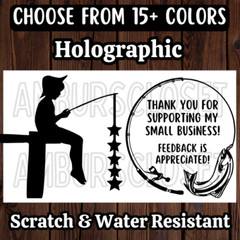 50 FISHING STICKERS 2.25″ LABELS SEAL THANK YOU SMALL BUSINESS SCRATCH RESISTANT