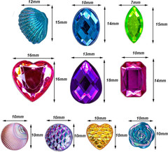 Bulk Self Adhesive Gems Jewels for Kids Crafts Rhinestones Colorful10 Shapes DIY