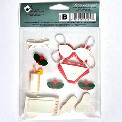 Jolee’s Boutique Red Beach Bikini Dimensional Stickers Summer Beach Flip Flops