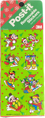 Disney Mickey Minnie Mouse Ski Skate Xmas Removable Stickers Post It 3M New
