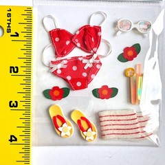 Jolee’s Boutique Red Beach Bikini Dimensional Stickers Summer Beach Flip Flops