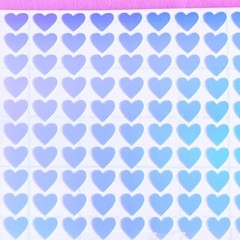 White/Blue Holographic Heart Sticker Sheet! – Choose a Size – Cute for Crafts!