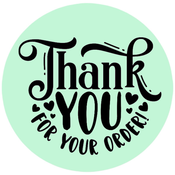 Thank you for your order envelope label seal 2″ round sticker labels (13 colors)