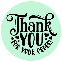 Thank you for your order envelope label seal 2″ round sticker labels (13 colors)