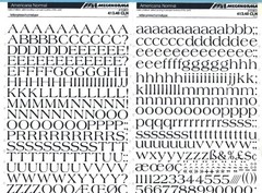 MECANORMA Transfers #412 Letterpress A3, Vintage Fonts AMERICANA NORMAL 13mm