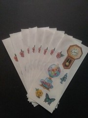 Creative Memories ~ Lot of Eight Studio Stickers ~ 2″ x 5″ ~ Lamp and Clock