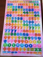 RARE Sandylion Mother of PEARL 3 Maxi 4×6.5″ 1 strip ALPHABET NUMBERS LETTERS