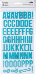 Simple Stories Color Vibe Foam Alpha Stickers 6X12 129/Pkg Teal