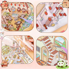 40 Sets DIY 3D Sticker Scenes, Miniature House Pet Shop Room Stickers