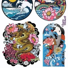 Violette Stickers – Japanese Flowers – 1 Japan Floral Art Sticker Sheet – Crafts