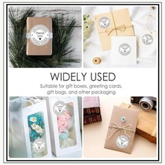 2″ Round Classic Retro Stickers Thank You for Supporting Our Small 2 inch White