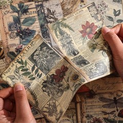 120 Sheets Vintage Botanical Scrapbook Paper Set, Journaling Scrapbooking Sup…