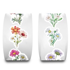 500PCS Daisy wildflowers Roll Stickers Colorful Cartoon Painted Flowers Scrapboo