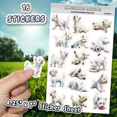 West Highland White Terrier Dog Stickers, Scrapbooks, Planners, Glossy, Matte