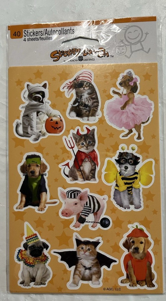 Vintage Halloween Animals Stickers-New In Packaging-Stickety-Doo-Da Brand