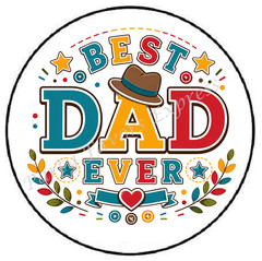 BEST DAD EVER HAT FATHERS DAY ENVELOPE SEALS LABELS STICKERS PARTY FAVORS