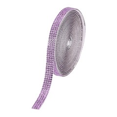 0.35 Inch Self Adhesive Rhinestone Strips 3 Yard for Crafts,Violet