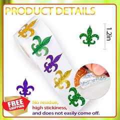 RUPOFUZA Mardi Gras Stickers Fleur De Lis Seal