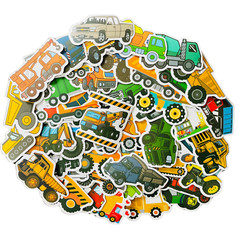 50 Cute Toddler Kid Stickers/Construction Farm Pickup Trucks For Kids Stickers