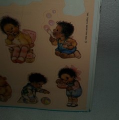 Vintage 1996 Hallmark Stickers Mary Hamilton Boy Girl African American 1 Sheet