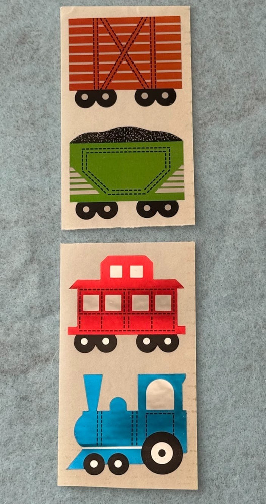 Vintage 1980s stickers Hambly Studios Mylar Foil Shiny train