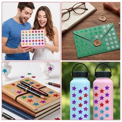 30 PCS Small Stars Stickers, 6 Colors Holographic Glitter Stickers for Kids R…