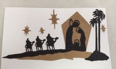 Christmas Die Cuts * Nativity Scene * 6 Sets * Kraft and Black Cardstock