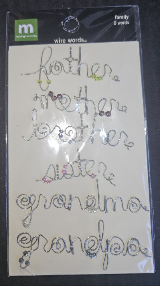 Making Memories WIRE WORDS Father Mother Brother Sister Scrapbook