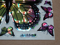 Vintage 1980s Prism Sticker Sheet Jumbo Rainbow Butterfly 0744-B Rare VTG Mylar