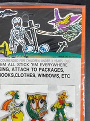 Puffy Halloween Stickers Vintage Made In Taiwan Witch Pumpkin Skull Cat