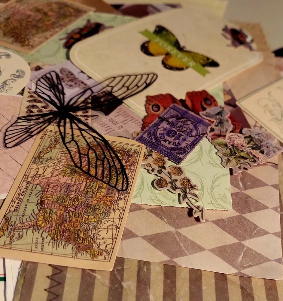 100 VINTAGE IMAGES QUOTES ELEMENTS EMBELLISHMENTS JUNK JOURNAL DECOPAGE CRAFTS