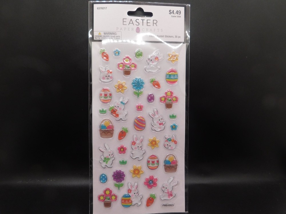 Easter paper crafts Easter Rabbit stickers 35pc