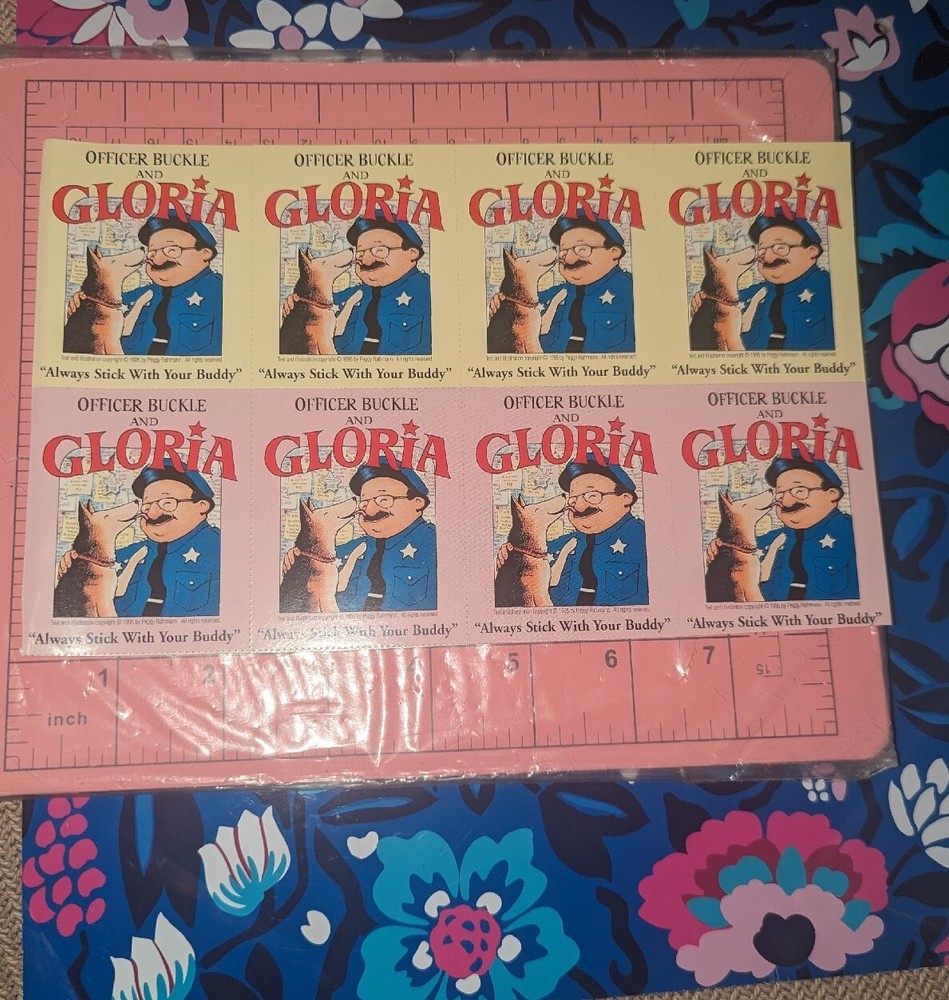 Vintage Stickers Scholastic 1995 Officer Buckle And Gloria Book Sheet 8 Stickers