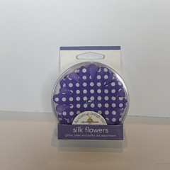 Lot Fabric Silk Flowers Black Teal Lilac Polka Dot & Buttons Pack Crafting NEW