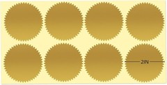 200 Pcs 2 Inch Embossing Stickers Gold Metallic Seals Certificate Sealing Labels