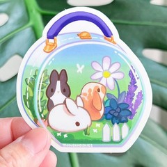 First Meadow Kit Sticker – Rabbits & Bunnies – Transparent Waterproof Vinyl